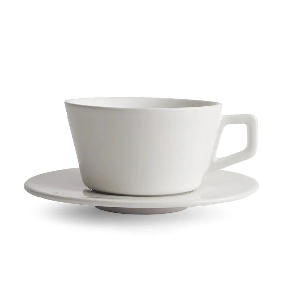 Coffee Addicts Created Co Angle Small Latte Cup & Saucer (230ml, 8oz)