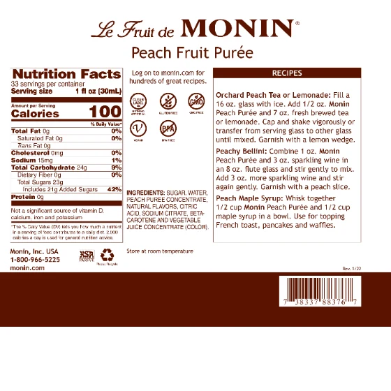 Monin Peach Puree - Image 2