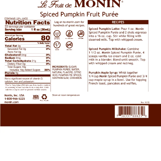 Monin Spiced Pumpkin Puree - Image 2