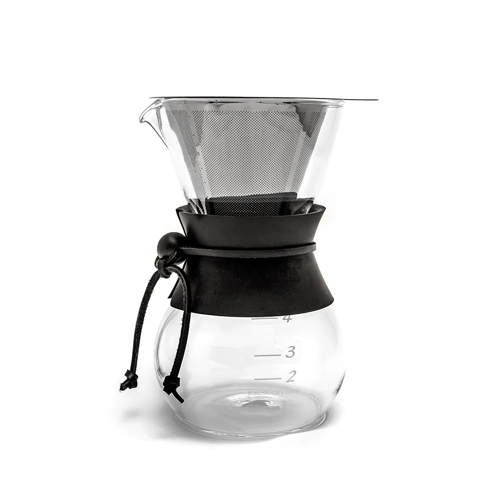 Yama Glass Coffee Drip Pot with Stainless Cone Filter - (20oz)